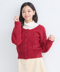 earth music&ecology リボンクルーネックカーディガン