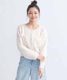 earth music&ecology リボンクルーネックカーディガン