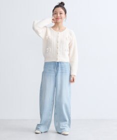 earth music&ecology リボンクルーネックカーディガン