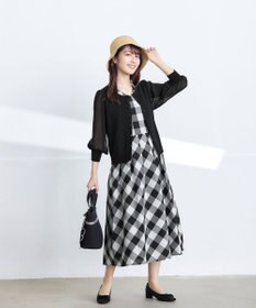 Tiaclasse 【袖が選べる・洗える】大柄ギンガムチェックワンピース