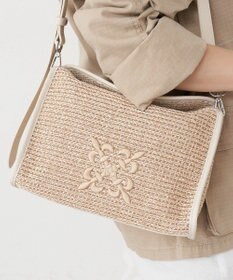 russet ナイロンラフィアショルダーバッグ(CE-1713)