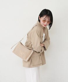 russet ナイロンラフィアショルダーバッグ(CE-1713)