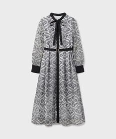 GRACE CONTINENTAL オーナメント刺繍フレアワンピース