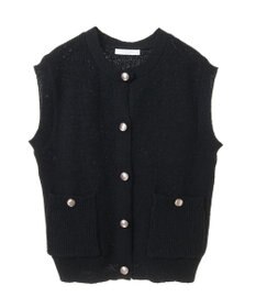 Green Parks シルバーボタンクルーネックベスト