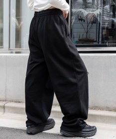 WEGO 【ウエストゴム】スウェットワイドパンツ