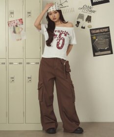 WEGO ポーチ付きウォッシュドカーゴパンツ