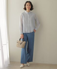 J.PRESS LADIES ジオメトリックレース ブラウス