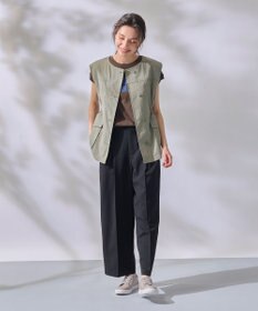 ANY 【洗濯機可能/ウエストゴム】美脚２タック ワイドパンツ