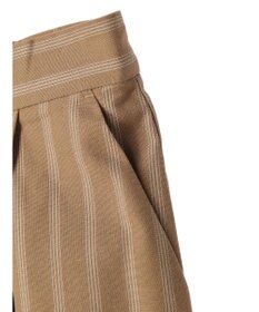 Green Parks 綿麻混タックストレートワイドパンツ