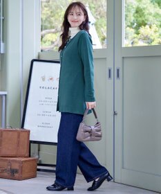 Tiaclasse 【洗える】ラウンドネックミドル丈ニットカーディガン