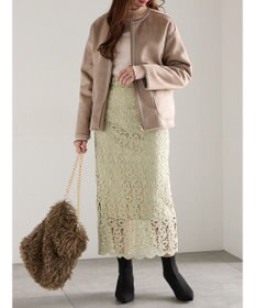 Te chichi リバーシブルファームートンブルゾン