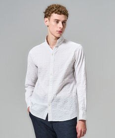 JOSEPH HOMME タックドビーストレッチ ウイングカラーシャツ ホワイト系
