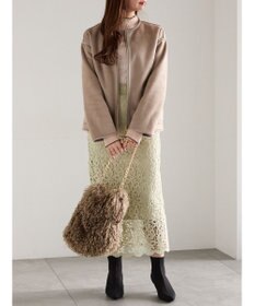 Te chichi リバーシブルファームートンブルゾン