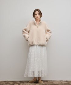 GRACE CONTINENTAL ウールボアスタンドカラージャケット