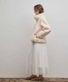 GRACE CONTINENTAL ウールボアスタンドカラージャケット