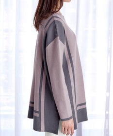 Tiaclasse 【新色追加・洗える】配色ニットチュニック