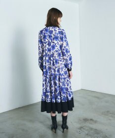 GRACE CONTINENTAL フラワープリントティアードワンピース