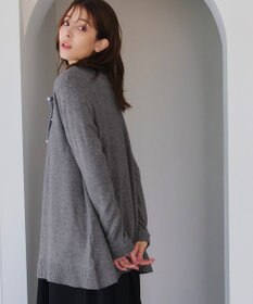 Tiaclasse 【洗える】ラウンドネックミドル丈ニットカーディガン