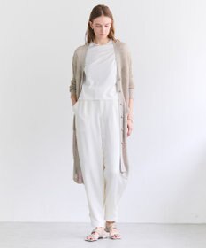 BEIGE， OPTICAL / ペーパーヤーンシアーロングカーディガン