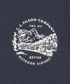 JOSEPH ABBOUD MOUNTAIN LONG SLEEVE FRONTIER GRAPPHIC T-SHIRT ネイビー