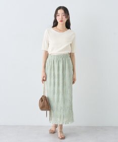 earth music&ecology マジョリカプリーツナロースカート