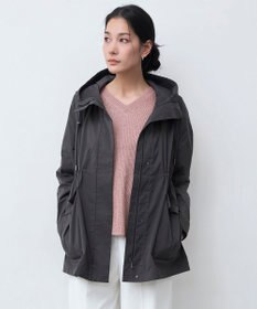 ICB L 【撥水加工】メモリーストレッチタフタ マウンテンパーカー チャコール系