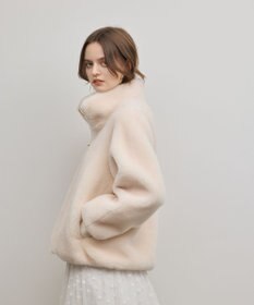 GRACE CONTINENTAL ウールボアスタンドカラージャケット