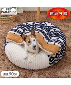 PET PARADISE ペットパラダイス 遠赤外線 丸型 寝袋 《カントリー柄》 Ｍ