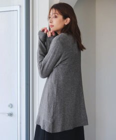 Tiaclasse 【洗える】ラウンドネックミドル丈ニットカーディガン