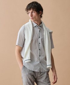 JOSEPH ABBOUD 【キングサイズ・綿100％・JAPANファブリック】パナマボイルプリント 半袖シャツ