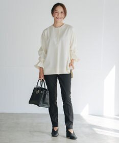 #Newans 【セレモニーにも】＜亀恭子さんコラボ＞下から着られちゃう！シュシュ付き2WAYカフスブラウス