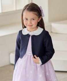 ANY KIDS ノーカラー ボレロジャケット ネイビー