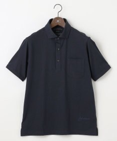 JOSEPH ABBOUD クールビズ【オーガニックコットン使用/日本素材】JOEコットン天竺 ポロシャツ ネイビー系
