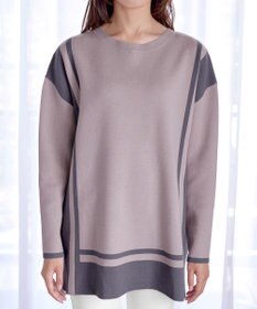 Tiaclasse 【新色追加・洗える】配色ニットチュニック