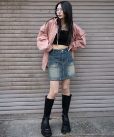 WEGO ヴィンテージウォッシュカーゴミニスカート