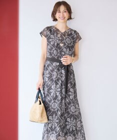 自由区 【カタログ掲載】ロータスタイルプリント ワンピース ブラウン