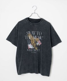 WEGO 【綿100%】ヴィンテージウォッシュグラフィックTシャツ