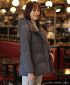 J.PRESS LADIES 【洗える・2way】タフタダウン ミドル丈 コート スレート系