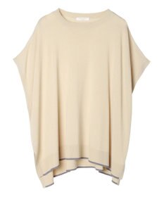 Green Parks 推しニット　裾ラインポンチョ型チュニック