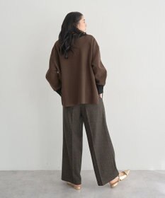 YECCA VECCA ニット切替メルトンVネックカーディガン