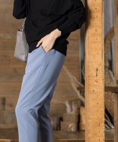 Tiaclasse 【洗える】快適な履き心地のダブルクロステーパードパンツ