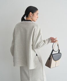 YECCA VECCA ニット切替メルトンVネックカーディガン