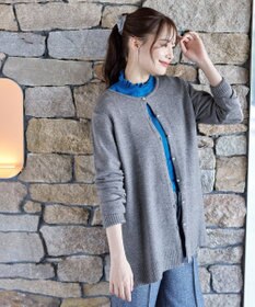 Tiaclasse 【洗える】ラウンドネックミドル丈ニットカーディガン