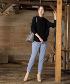 Tiaclasse 【洗える】快適な履き心地のダブルクロステーパードパンツ