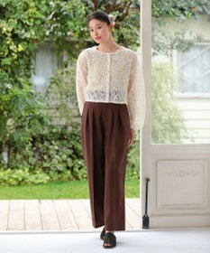 Green Parks ・ＥＬＥＮＣＡＲＥ　ＤＵＥ　リネンライク２タックパンツ