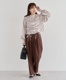 Green Parks ・ＥＬＥＮＣＡＲＥ　ＤＵＥ　リネンライク２タックパンツ