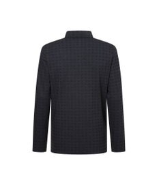 DAKS 【DAKS GOLF】 ネイビーチェック組織長袖ポロ