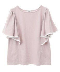 earth music&ecology 【接触冷感/洗濯機可】パイピングフレアスリーブカットソー