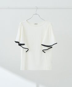 earth music&ecology 【接触冷感/洗濯機可】パイピングフレアスリーブカットソー