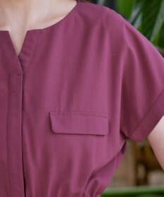 Tiaclasse L 【洗える】フラップポケットワンピース